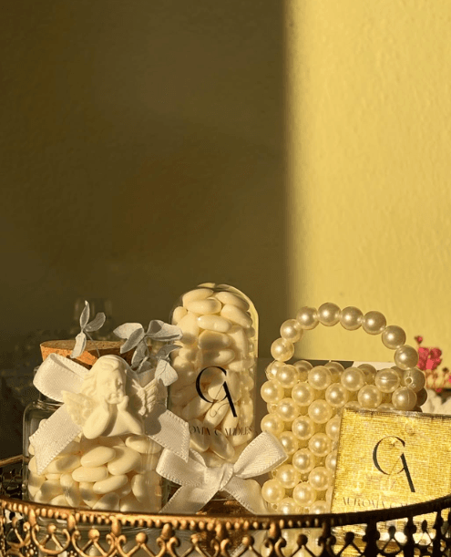 Punime handmade Candles Auroma në tabaka ari